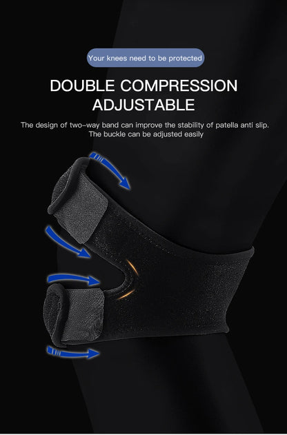 Pressurized Knee Wrap Sleeve — Elastic Support Braces with Pad for Basketball, Tennis & Cycling