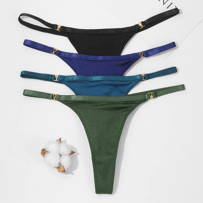 VKME Women’s Low Waist Cotton Thong Panties – Comfortable Sexy G-String Lingerie Underwear