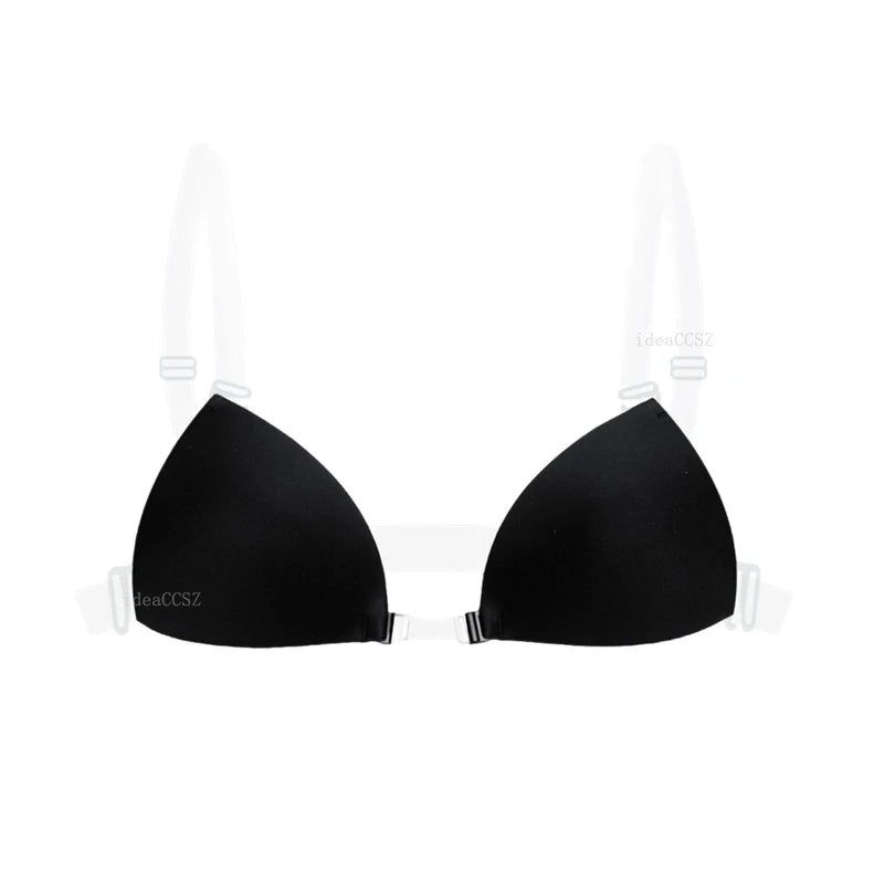 Deep U-Plunge Sticky Bra - Invisible Adhesive Silicone Bra for Backless Wedding Dresses and Low-Cut Outfits