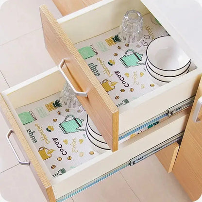 Waterproof Cartoon Kitchen Shelf Liners – Thickened Oil-Resistant Cabinet Drawer Mats