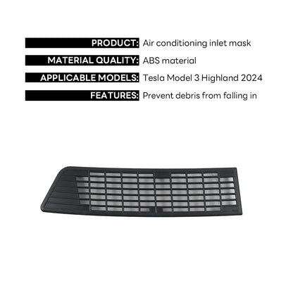 Tesla Model 3 Highland 2024 Lower Bumper Mesh — Anti-Insect & Dust-Proof Vent Grille Cover, Front Protection