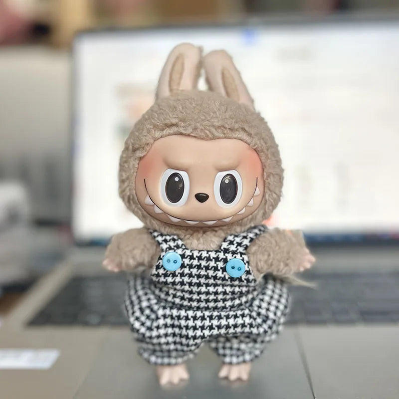 17cm Mini Plush Doll Clothes Set – Kpop EXO Labubu Idol Doll Shark Onesie & Accessories, DIY Girl Gift