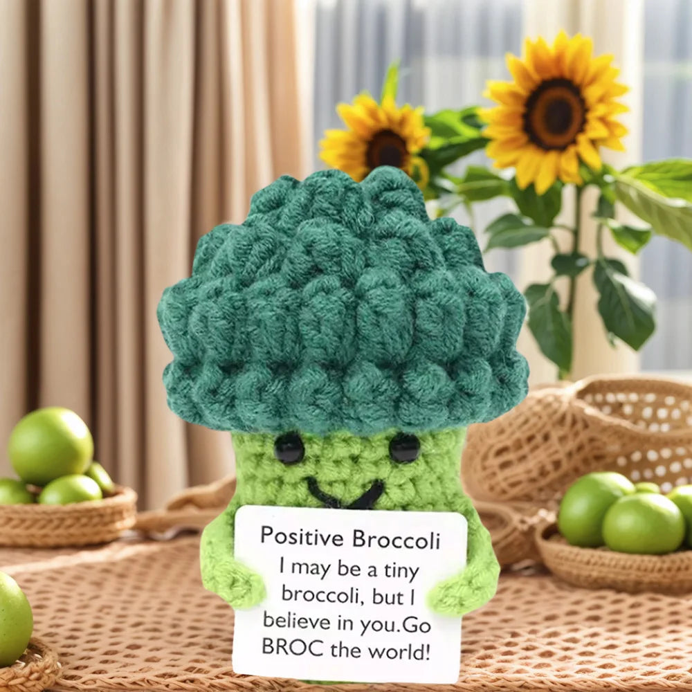 Positive Energy Crochet Doll — Handmade Knitted Plush Potato, Plant, Avocado, Bee & Animal Pocket Hug Emotional Support Gift