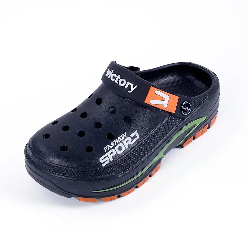 Men’s EVA Summer Sandals – Breathable Slip-On Beach & Garden Shoes, Comfortable Half-Covered Outdoor Slippers