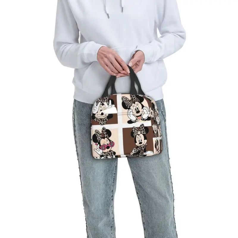 Custom Mickey Mouse Insulated Lunch Bag – Cartoon Thermal Cooler Lunch Box for Kids, Men & Women School Tote