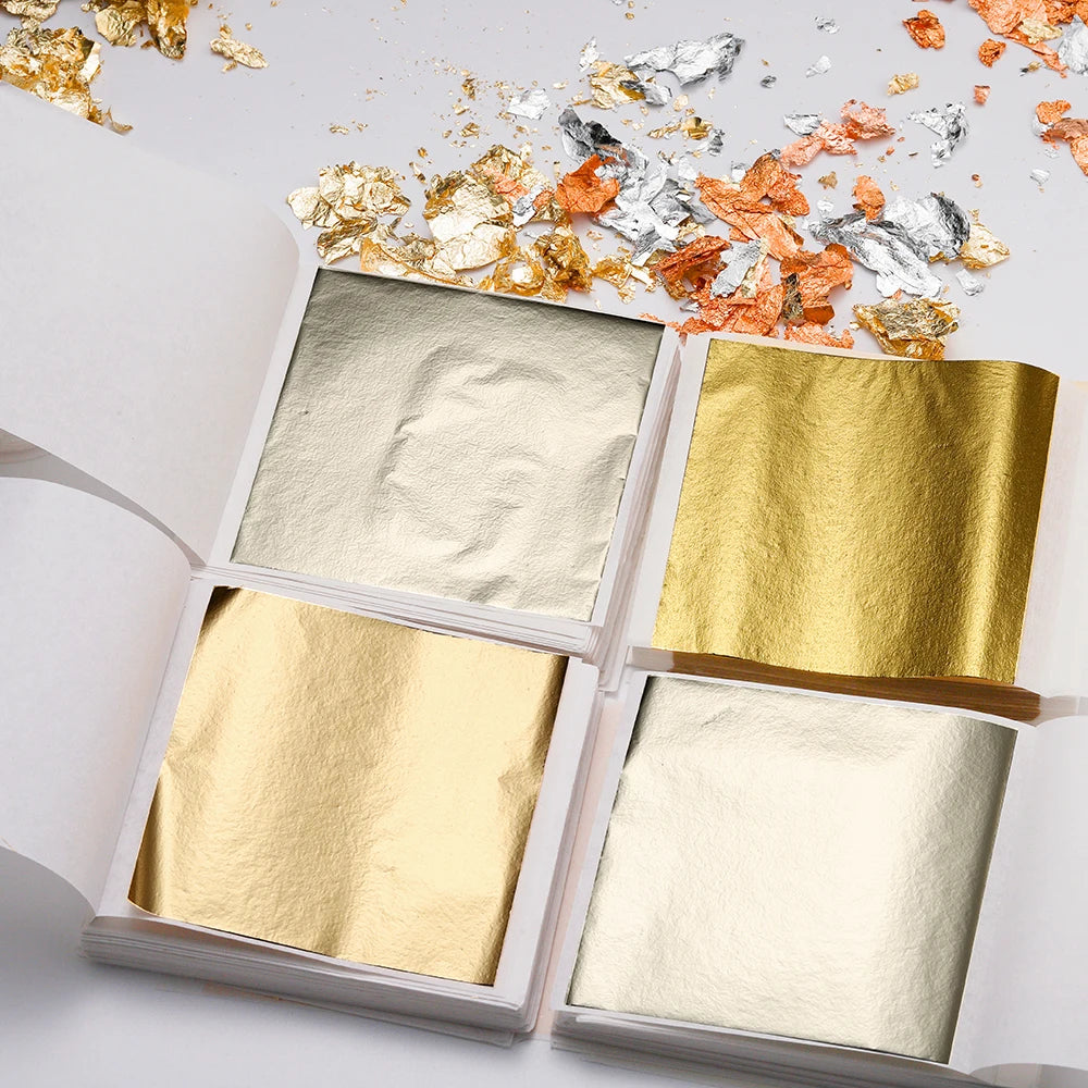 100-200 Sheets Imitation Gold Foil Paper – Gilding DIY Epoxy Resin Jewelry Making & Craft Decoration