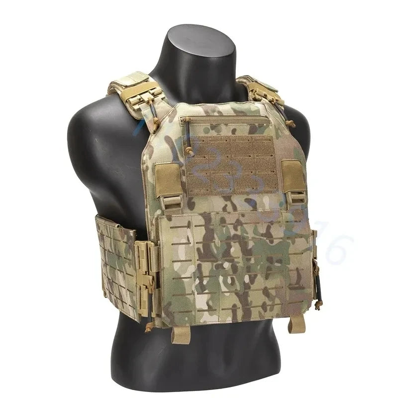 New 6094 Tactical Vest – Quick Detachable, Lightweight Laser-Cut Combat Gear with Protective Plate Carrier
