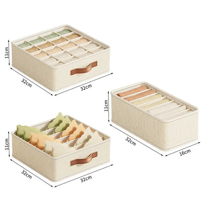 Underwear & Sock Storage Box – Cabinet Drawer Organizer with Dividers for Clothes, Ties & Wardrobe