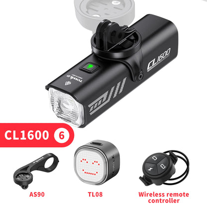 TOWILD 1600LM Bicycle Front Light — 5000mAh IPX6 Aluminum MTB & Road Bike Headlight with Type-C Charging