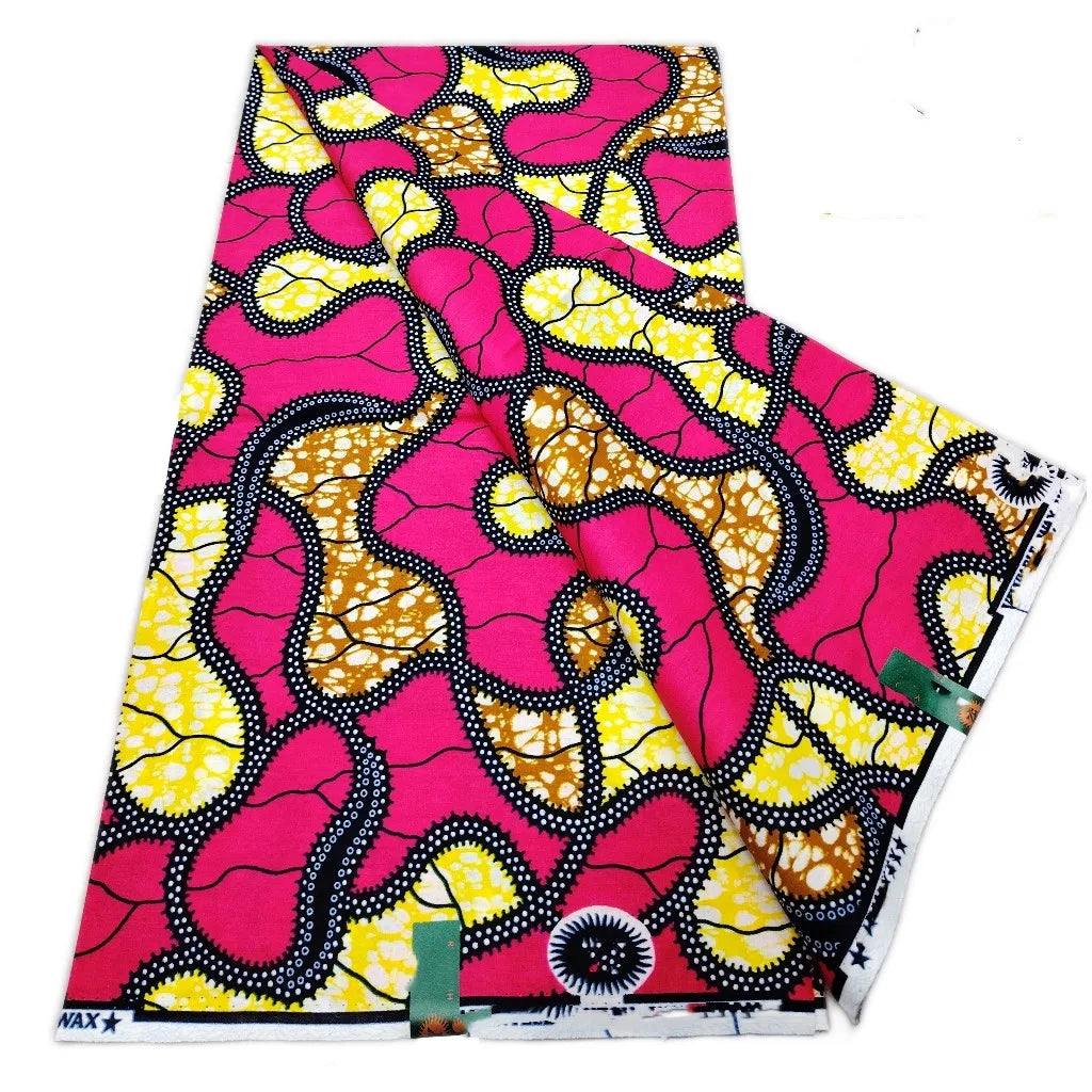 African Ankara Wax Print Fabric - 100% Cotton Soft Nigerian Real Wax Material for Women’s Party Dresses