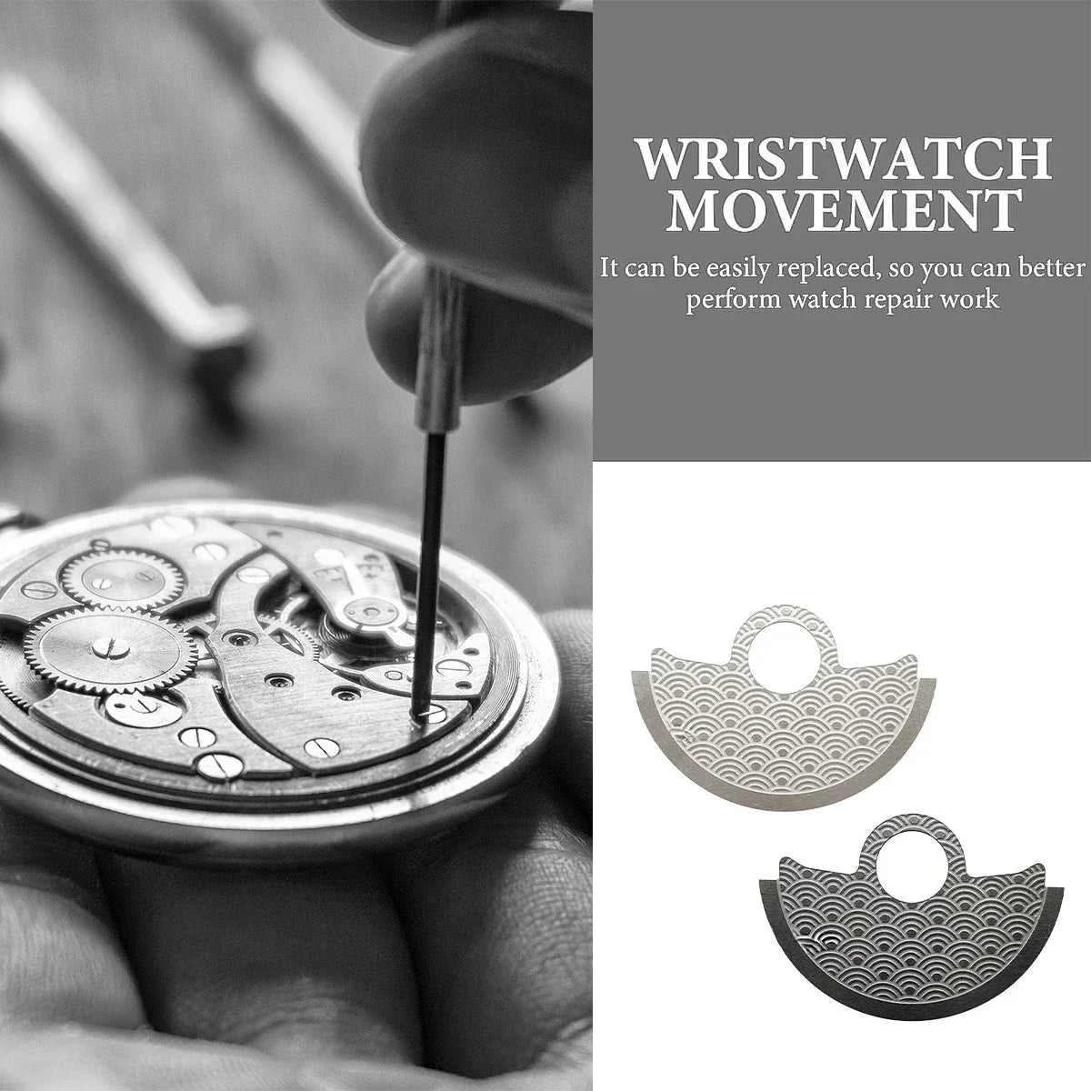 Automatic Watch Rotor Metal Guard - Wavy Pattern Replacement Part for NH35 NH36 4R35 4R36 7S Movements & SKX007 Repairs