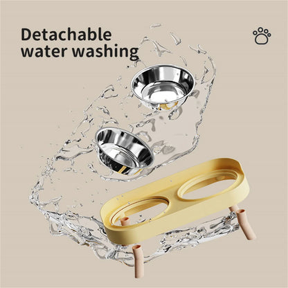 Colorful Dopamine Pet Double Bowl – Stainless Steel Large Capacity Cat & Dog Feeding & Water Dish Fashion Pet Bowl Set