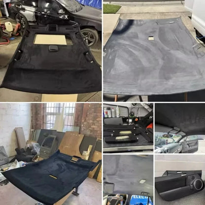 Suede Car Headliner Fabric with Foam Backing - Automotive Roof Lining for Interior Upholstery Repair & DIY Projects
