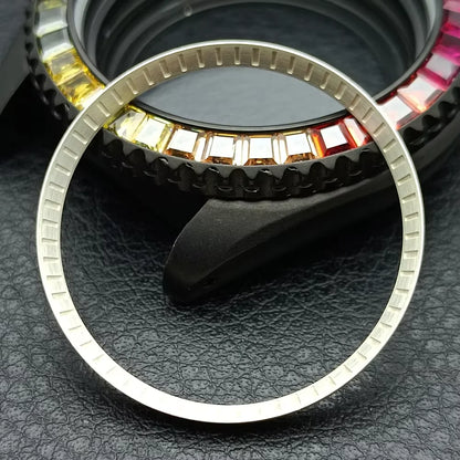 Silver Mod Copper Chapter Ring for NH35 Watch Case - Polished Inner Ring Replacement, 30.3 × 27.3mm Watch Accessory