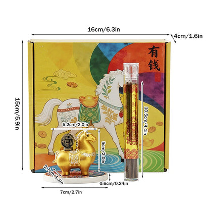 2026 Year of the Horse Incense Burner - Creative Resin & Ceramic Zodiac Incense Stick Holder & Ornament