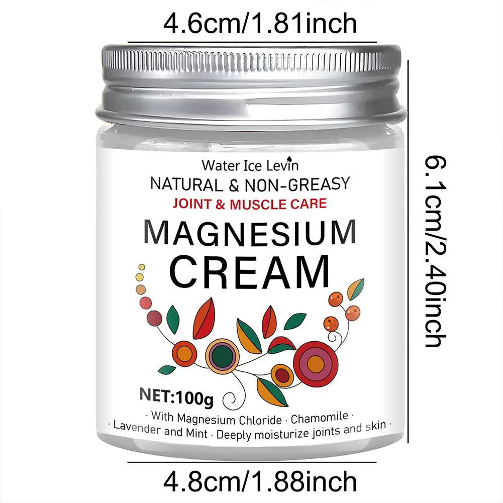 100g Magnesium Joint & Muscle Care Cream - Non-Greasy Daily Moisturizing Formula with Chamomile & Lavender