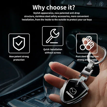 3D Metal Car Logo Keychain – Key Ring for Mazda 2 3 4 5 6 7 8 CX-3 5 8 9 MX-5 RX-8 BT-50 Atenza R360