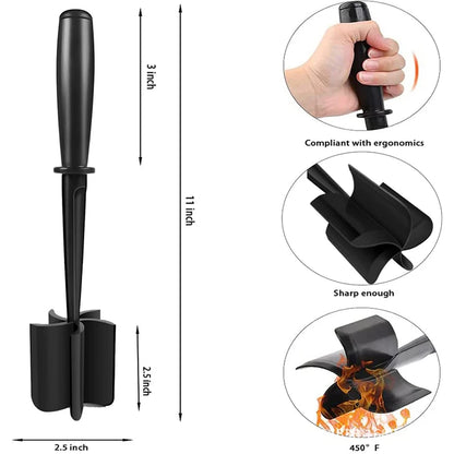 Kitchen Meat Chopper | Ground Beef Masher Mixing Tool | Grinding and Pounding Spatula | Meat Scraper for Mincing Meat