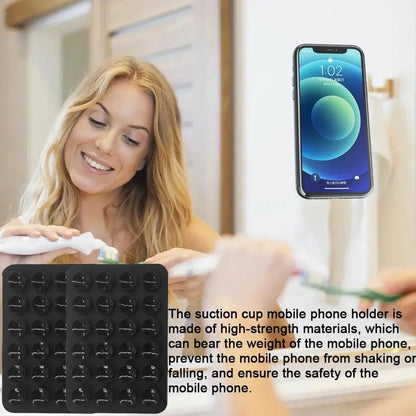 Multifunctional Silicone Suction Cup for Mobile Phones – 24 Square Single-Sided Anti-Slip Holder Mount
