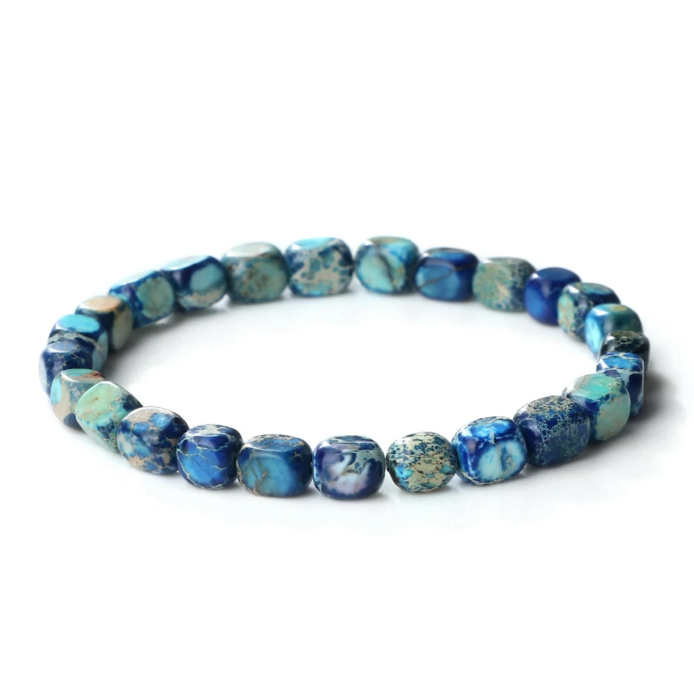 Natural Onyx Stone Bracelet - Bohemian Vintage Charm Elastic Yoga Jewelry for Women & Men