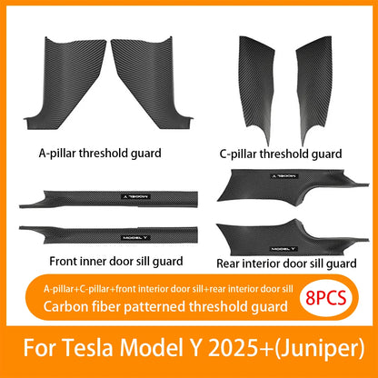 Tesla Model YL and Model Y Juniper 2025 Door Sill Guards – ABS Front and Rear Inner Threshold Protector Trim Plates
