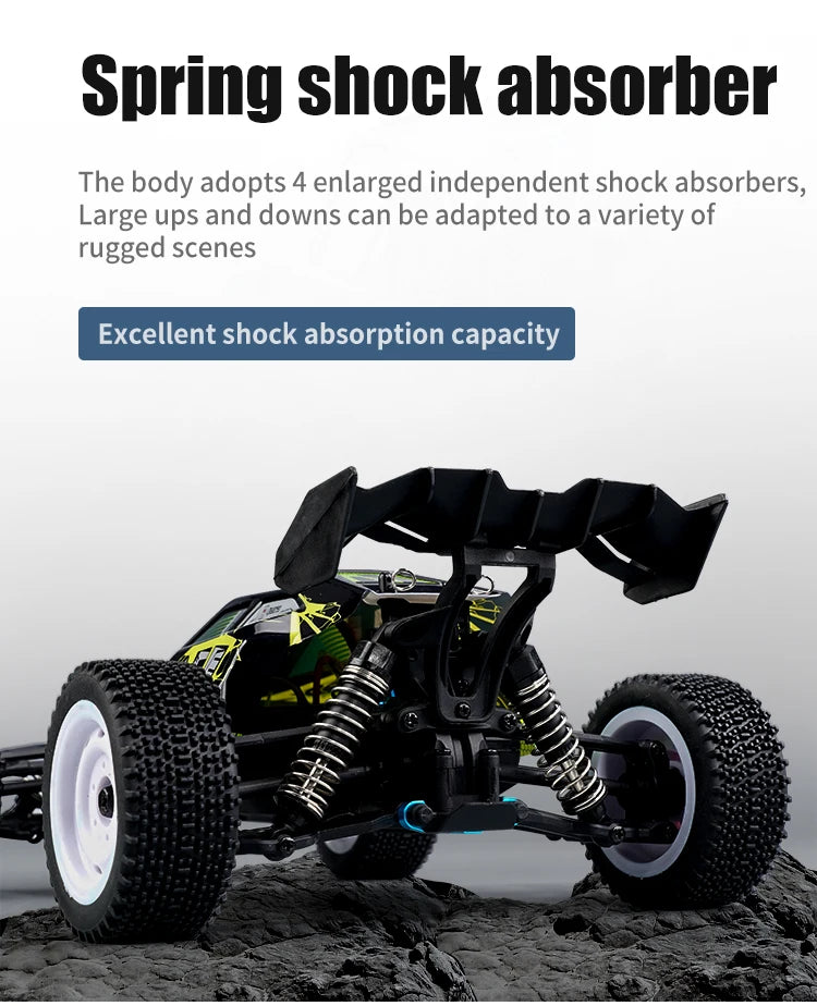 16103 Fast RC Cars – 50km/h 1/16 Off-Road 4WD Monster Truck with LED Headlights, 2.4G Waterproof Remote Control for Adults & Kids