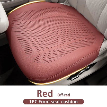 Universal Leather Car Seat Cushion - Breathable Perforated Four-Season Seat Cover