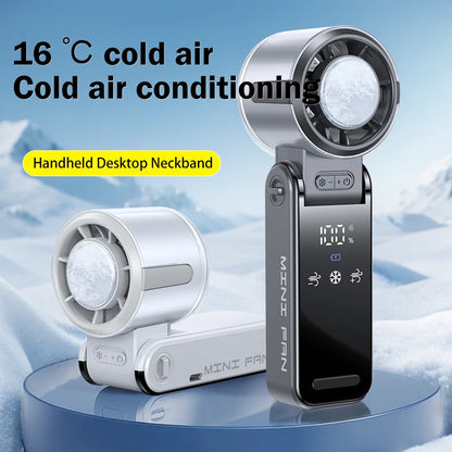Portable Mini Air Cooler Fan – 29,000 RPM Collapsible Foldable TEC Superconducting Cooling Fan (High-Speed Travel Mini Fan)