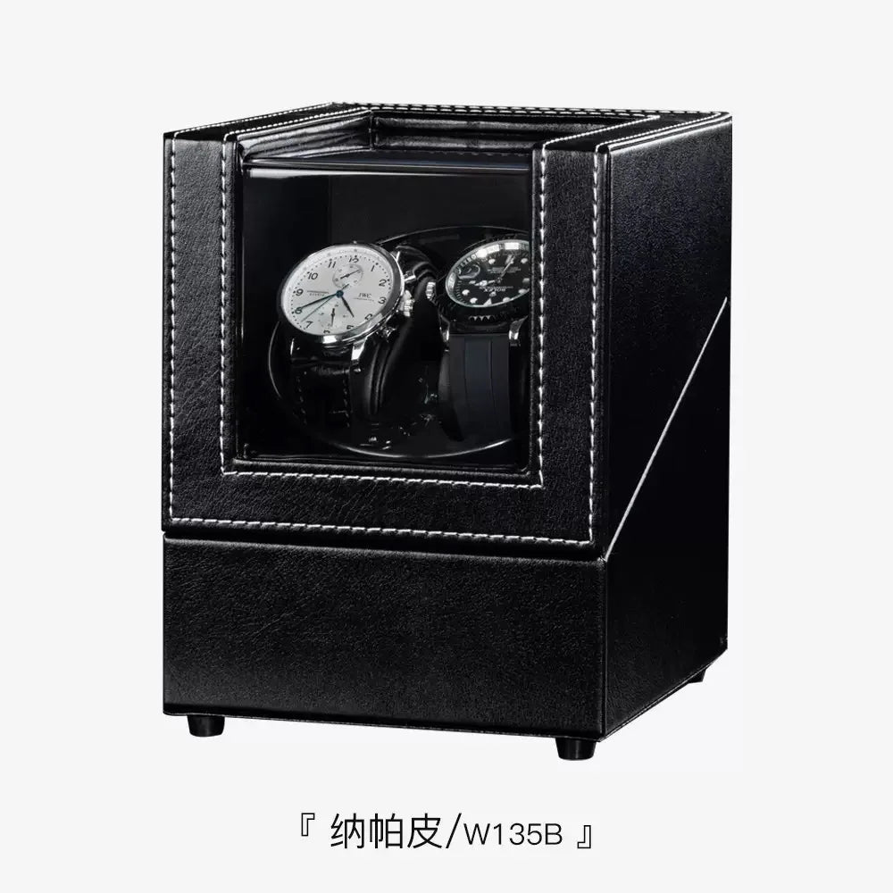 Universal Watch Winder Box - 3 Position Smart Winding Mechanism with LED Light Sensor Silent Motor USB Watch Storage Case