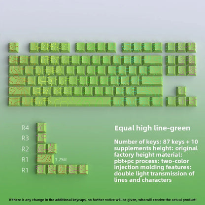 Topographic Keycaps 4.0 Version - 98 Key PBT Cherry Profile Shine Through Side Print Backlit Mechanical Keyboard Caps