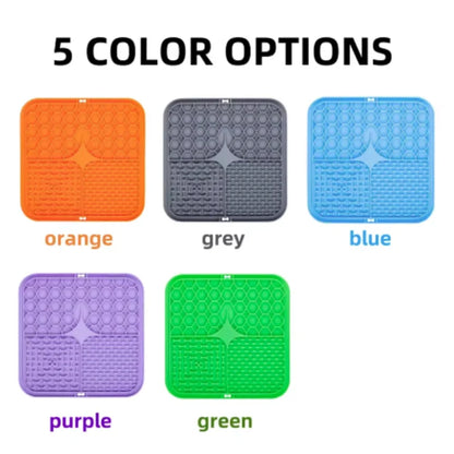 Pet Lick Silicone Mat for Dogs – Slow Feeder Plate, Dog Training Food Sucker, Bathing Distraction & Feeding Supplies