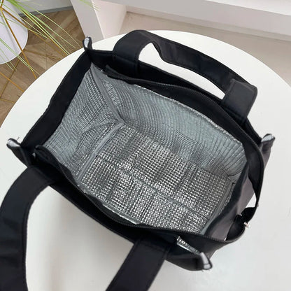 Large Capacity Lunch Bag - Insulated Aluminum Foil Food Storage Tote with Top Handle for Work and Travel