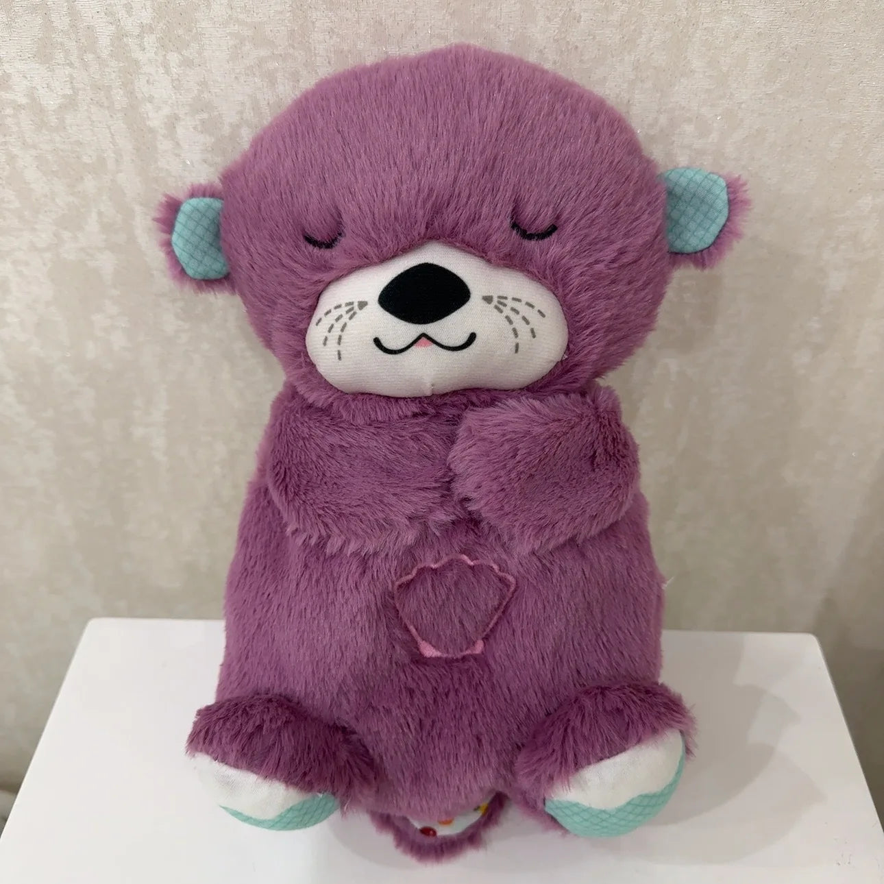 Soothing Baby Plush Bear Doll – Breathing, Musical Sleep Companion with Sound and Light for Newborns, Perfect Gift