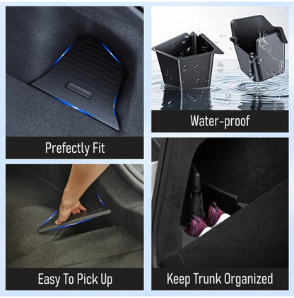 USVOTOV Trunk Organizer for Tesla Model Y 2025 – Rear Storage Bins & Side Box TPE Accessories