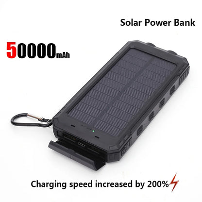 ONEPLUS 50000mAh Solar Power Bank – Portable External Battery Charger with LED Light for iPhone & Samsung