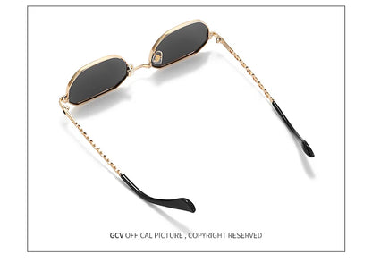 GCV Classic Retro Women's Rectangular Sunglasses — Metal Frame with Polaroid Lenses