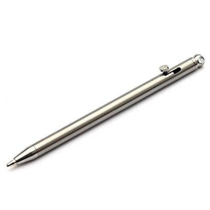 Pure Titanium Mini Bolt Pen — Compact Portable Keychain Metal Ballpoint Pen Travel & Signing Gift