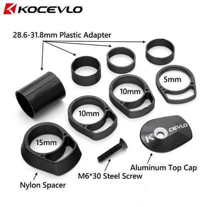 KOCEVLO H11 Carbon Road Bike Handlebar with Stem - Integrated Handlebar 370/390/400/420mm for 28.6/31.8mm Systems