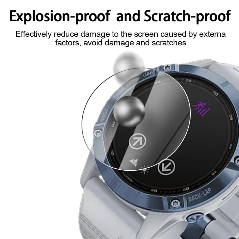Tempered Glass Screen Protector for Garmin Fenix 8 7 6 Series – HD Sapphire Film for 43mm, 47mm, 51mm Smartwatch