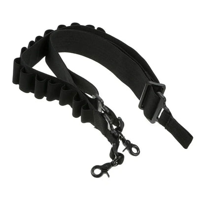 15-Round 12 Gauge Ammo Shell Belt with 2-Point Sling – Rifle Shotgun Shoulder Holster Hunting Accessory