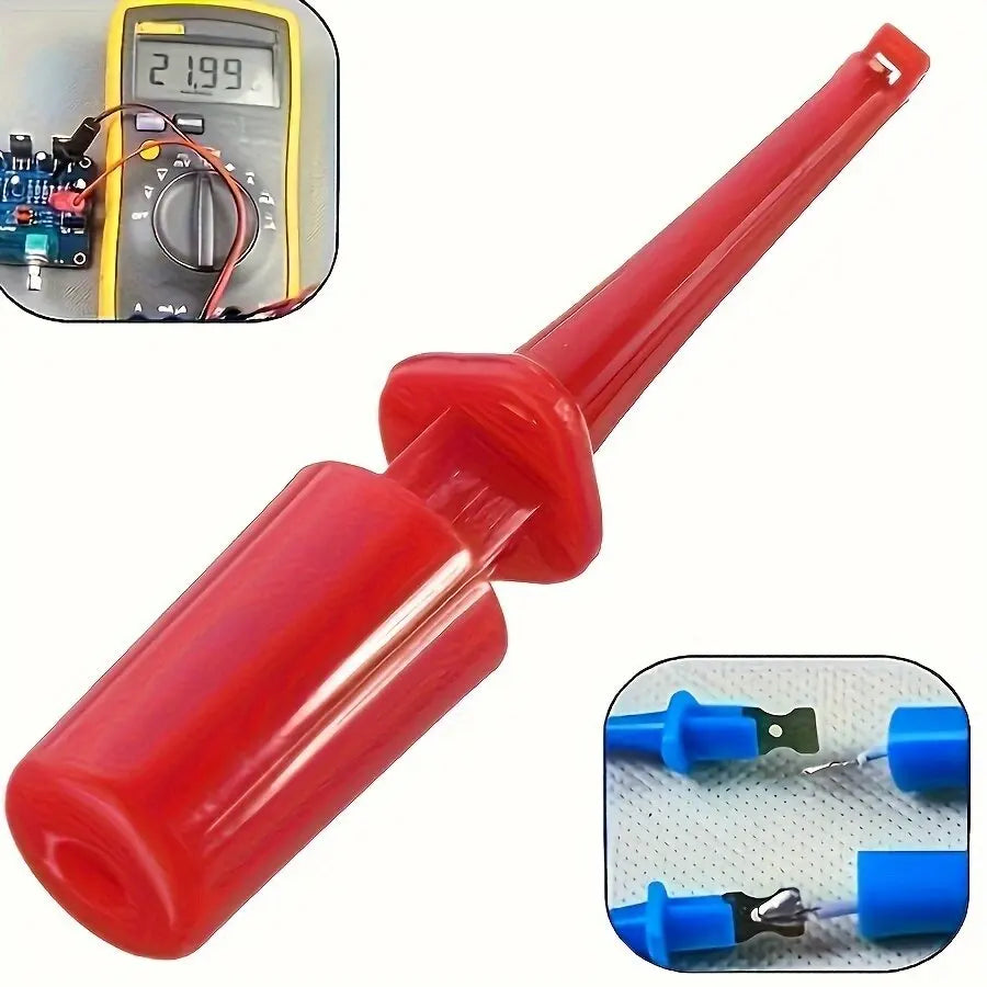 10Pcs Mini Test Hook Clips - Small IC Grabber Probes with Round Crocodile Clips for Electronic Testing