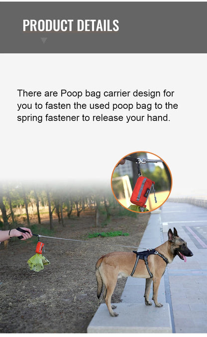 Truelove Pet Dog Poop Bag Holder – Adjustable Dispenser with Carabiner for All Leashes TLB2012