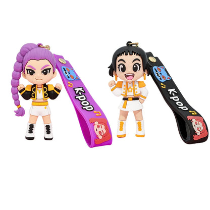 3D Printed Anime & K-Pop Keychains – Demon Hunters Girls & Cute Tiger Doll Action Toys, Perfect Christmas Gifts