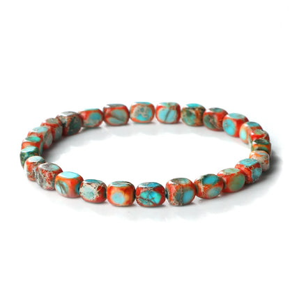 Natural Onyx Stone Bracelet - Bohemian Vintage Charm Elastic Yoga Jewelry for Women & Men