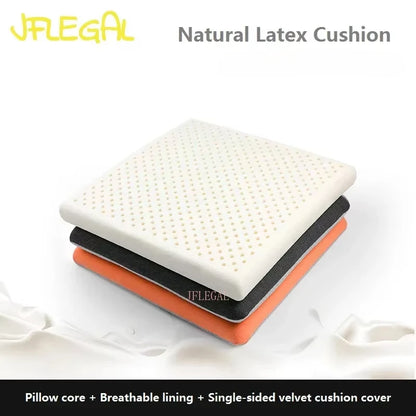 JFLEGAL Thailand Natural Latex Cushion – Washable Square Seat Pad for Buttocks Pain Relief, Office Chair Cushion Cojin