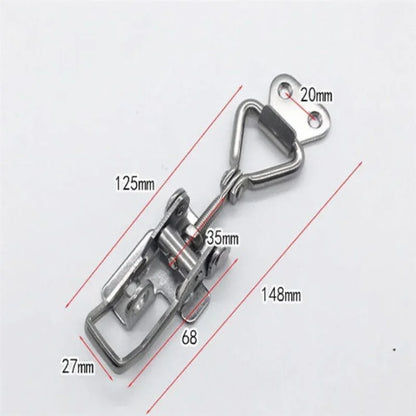 SUS 304 Stainless Steel Adjustable Locking Spring Loaded Toggle Latch | Durable Case, Box, Chest, and Trunk Hasp Catch