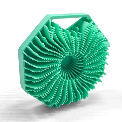 Polygonal Silicone Shower Brush – Handheld Body Scrubber for Skin Cleaning & Scalp Massage