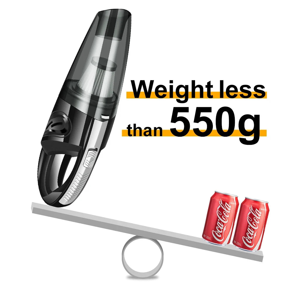 Wireless Handheld Vacuum Cleaner – Powerful Cyclone Suction, Rechargeable Quick-Charge for Car, Home & Pet Hair