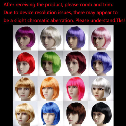 Pretty Short Bob Wig for Women – Natural Fashion Synthetic Wig for Halloween, Cosplay, Anime, and Daily Party Wear