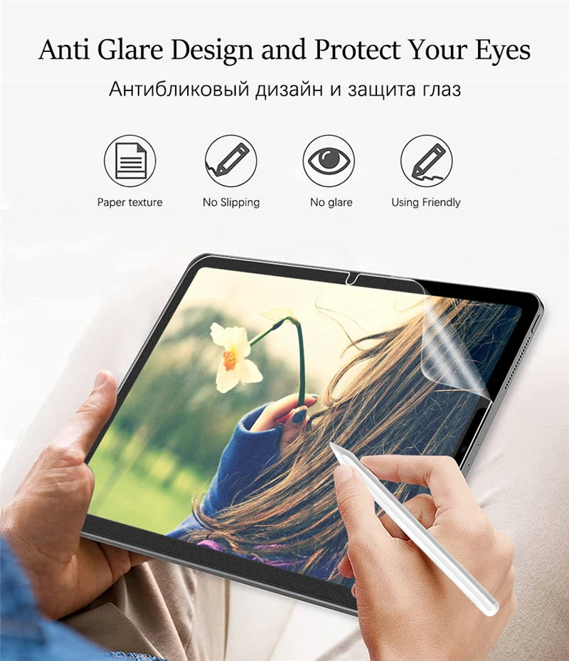 Paper-Feel Screen Protector for Xiaomi Pad 7 Pro 11.2 & Pad 6/6S Pro 12.4 – Matte Anti-Glare Film (Non-Glass)